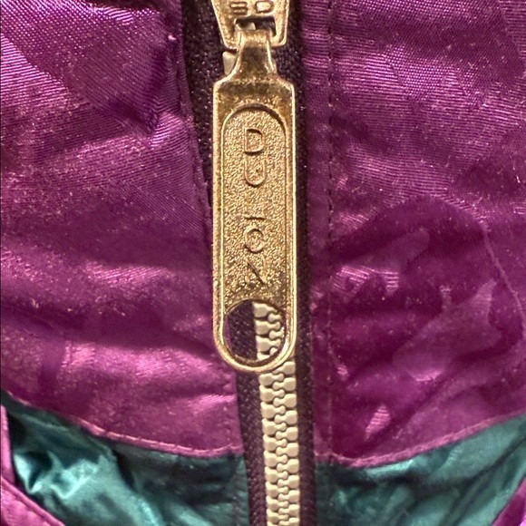 Vintage Retro‎ Black Bear Purple Diamond Pattern One Piece Snow Ski Suit Size S - Picture 7 of 10